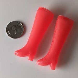 Vintage Mattel Barbie Tall Squishy Red Lace Up Boots 1980s